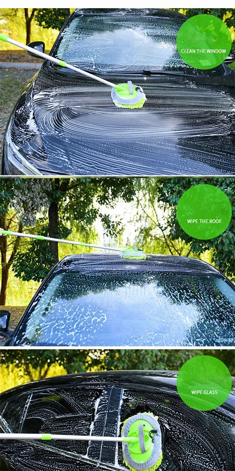 Car Washing Mop Cleaning Brush Telescopic Long Handle Cleaning Mop Chenille Broom Care Detailing Mop Brush Car Cleaning Tools