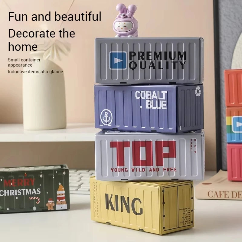 Compact Iron Storage Container Creative Desktop Organizer Office Supply Tube Office Desk Organizer Metal Box Mini Container ﻿