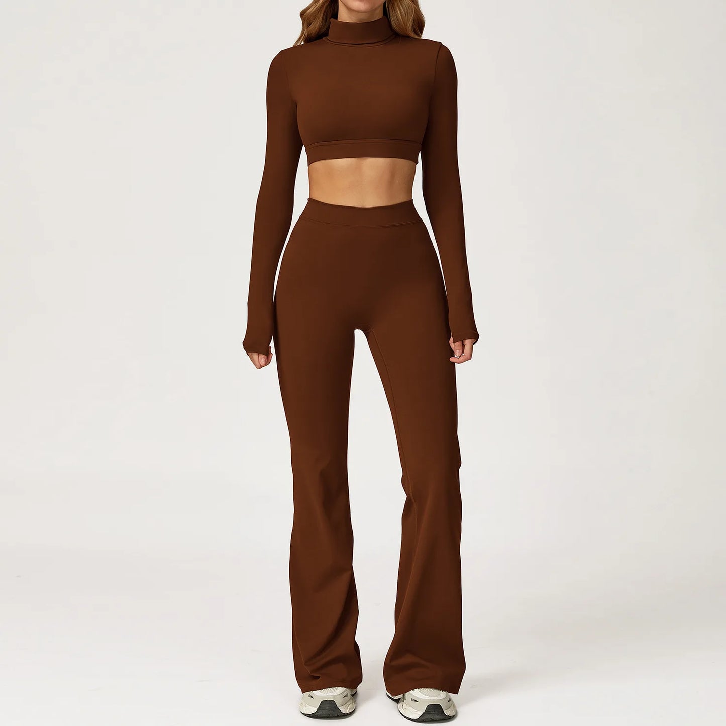 Yoga Set 2 Pieces Gym Clothes Yoga Outfits For Women Tracksuits Workout Long Sleeved Fitness Set Sport Bra Crop Top Gym Leggings