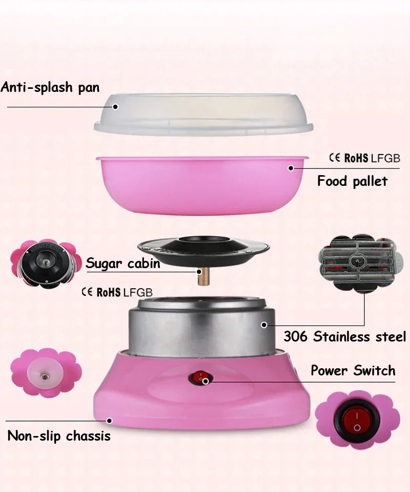 Electric DIY Sweet Cotton Candy Maker Marshmallow Machine MINI Portable Cotton Sugar Floss Machin