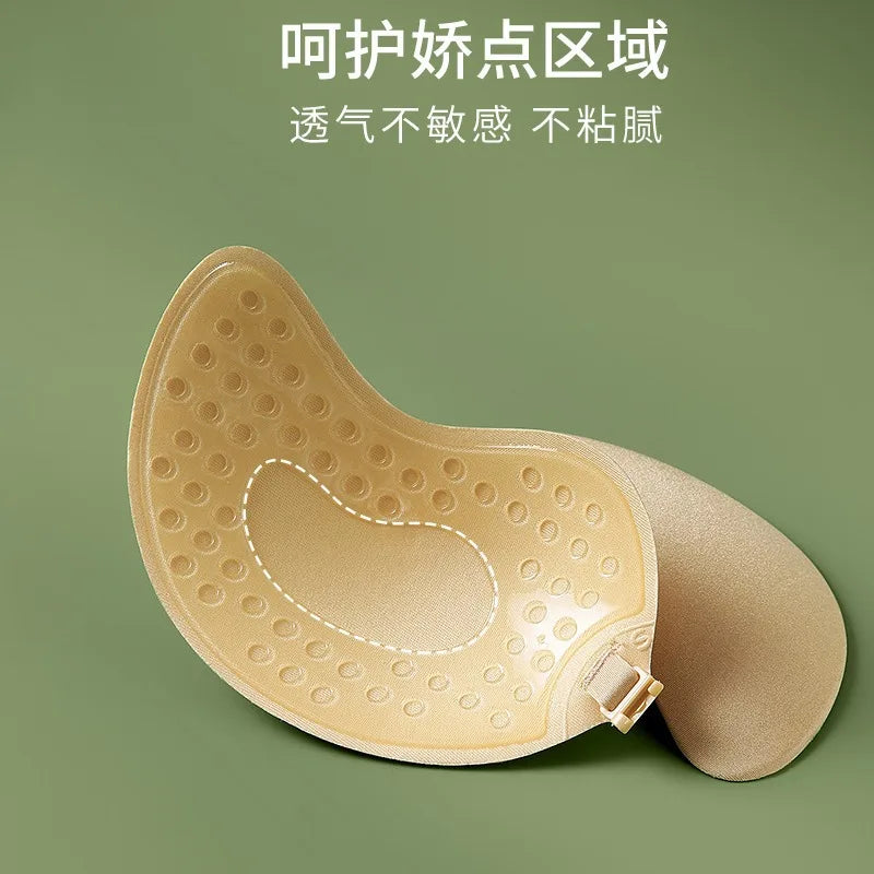 Women Silicone Adhesive Push Up Bra Invisible Strapless Nipple Covers Reusable Backless Support Self Stick  Daily Essentials