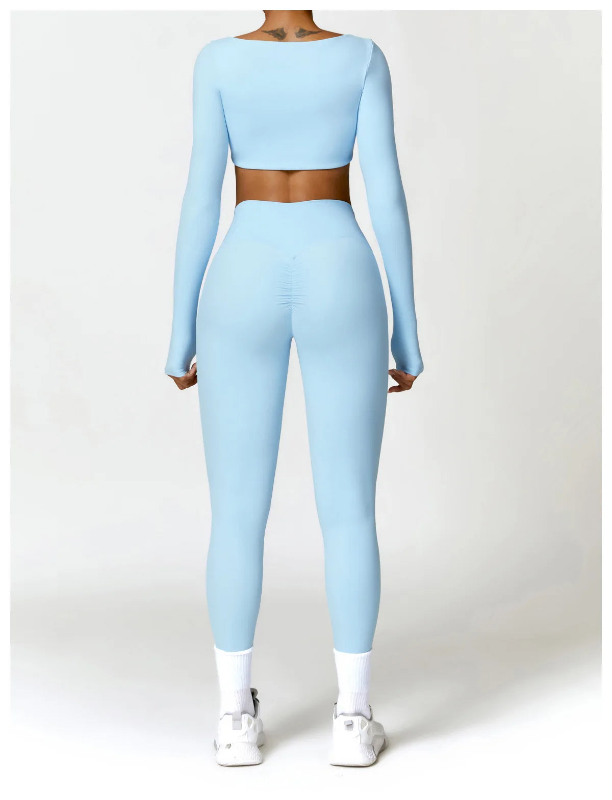 New Long sleeve Shirt Sports Set Women Fitness Tights Yoga Set Crop Top Running High Waist Gym Set Womens Outfits Yoga Clothing