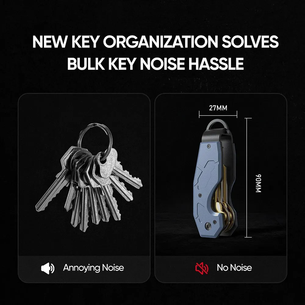 Compact Key Organizer Keychain – Holds 1-6 Keys, Minimalist Key Holder for Men and Women