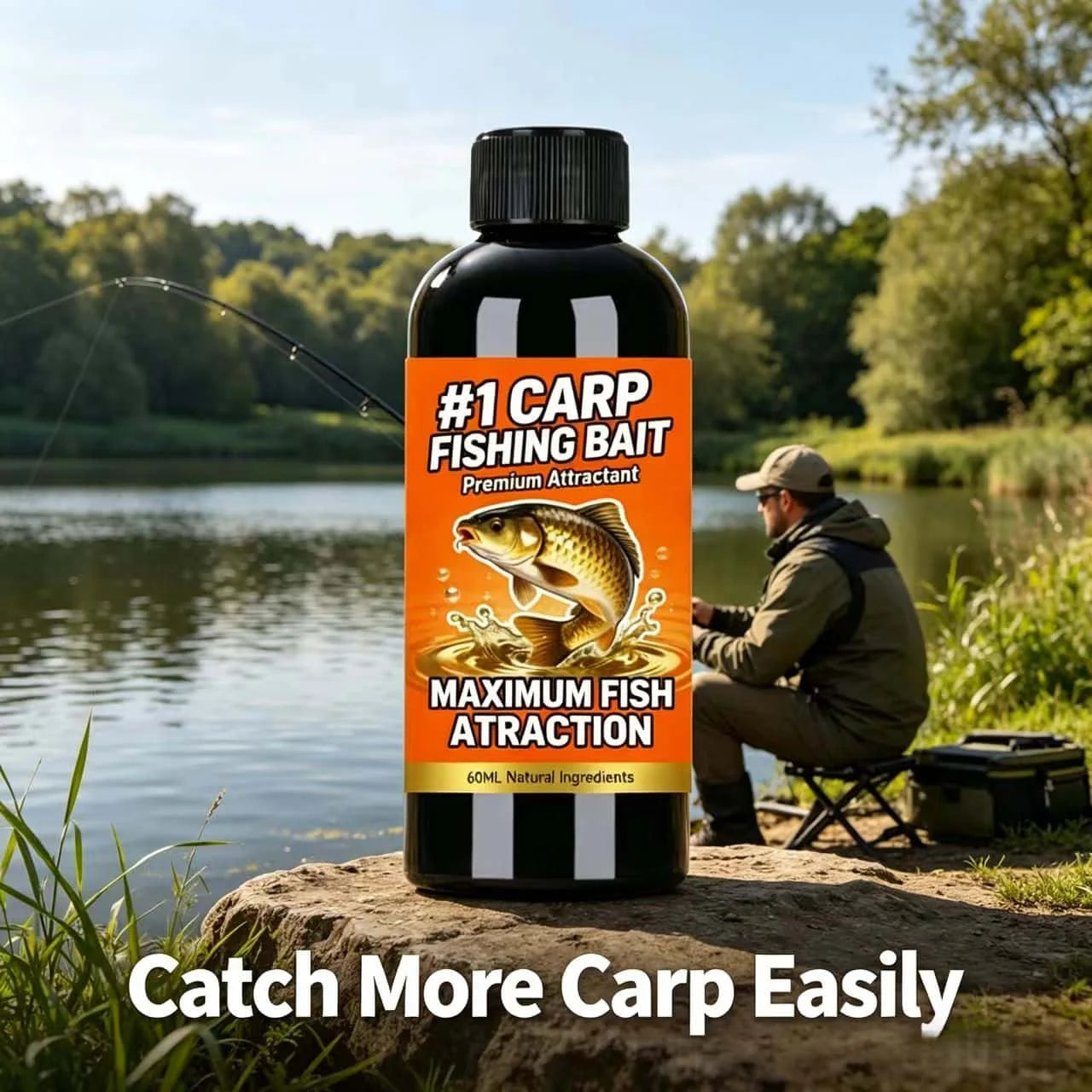 2026 New #1 CARP Fishing Bait Premium Attractant – Natural Ingredients 60ml for Maximum Fish Attraction, Top-Rated Carp Bait