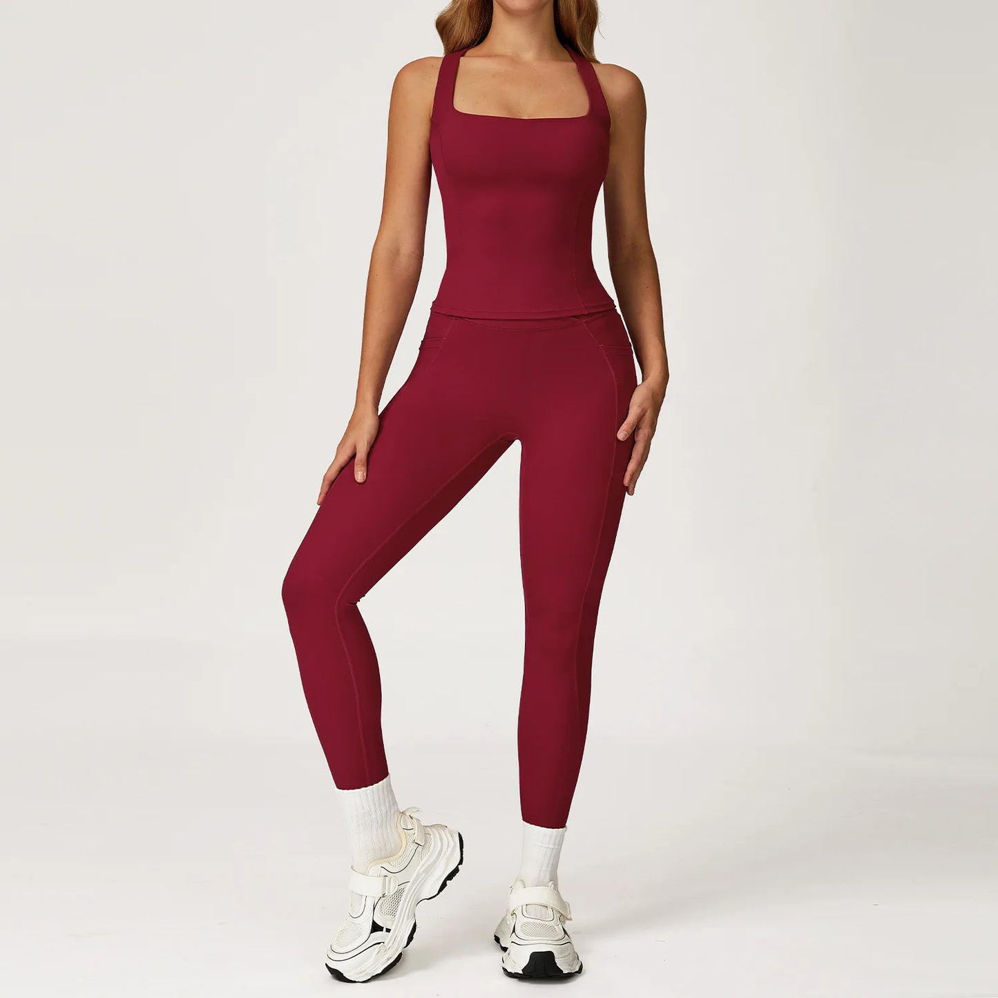 2PCS Yoga Set Gym Clothes Workout Sportswear Yoga Suits Women Tracksuits Fitness Outfits Sports Bra Gym Leggings