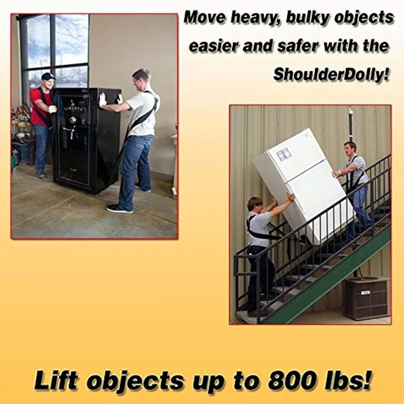 Two people carrying tools, furniture moving and fixing heavy items with heavy-duty moving belts