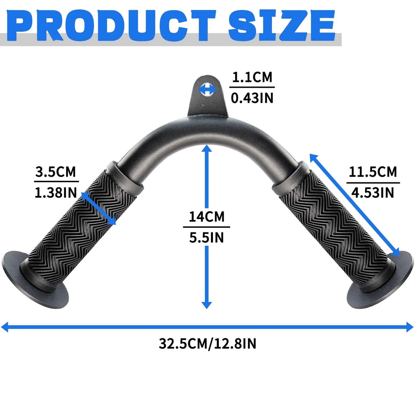 Tricep Pull Down Attachment with Skin-Friendly Rubber, V Bar Attachment Tricep Bar for Home Cable Machine Attachments