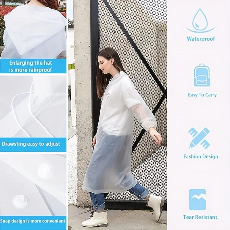 [Reusable] Portable Raincoat -1 Sleeve Waterproof Hooded Raincoat, Suitable for Camping, Travel, and Emergency Situations