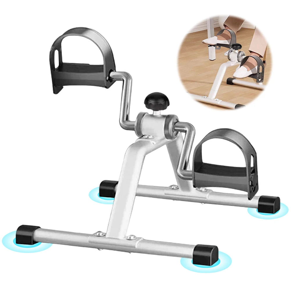 Folding Portable Stationary Exercise Bike with Adjustable Resistance Cycle Pedal Exerciser for Indoor Physical Therapy