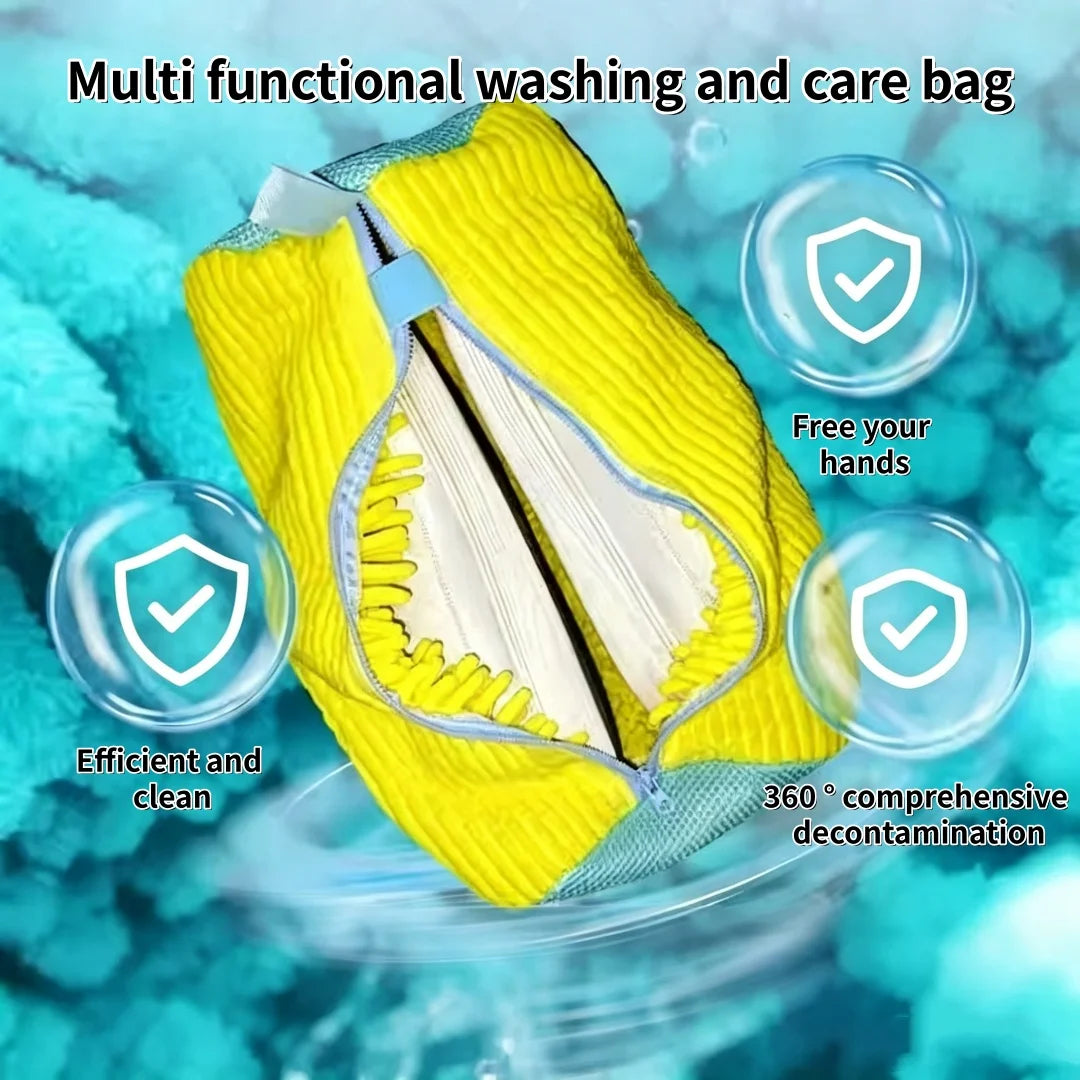 Reusable shoe washing bag, 360 ° deep cleaning, used for machine washing, protecting shoes and washing buckets, anti slip zipper