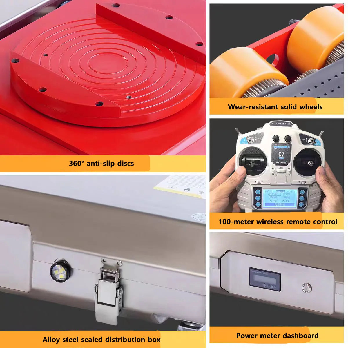 10-60T Heavy-Duty Electric Tank Machinery Skate Dolly Wheel Shifter Handling Tool Efficient Heavy Load Moving Equipment