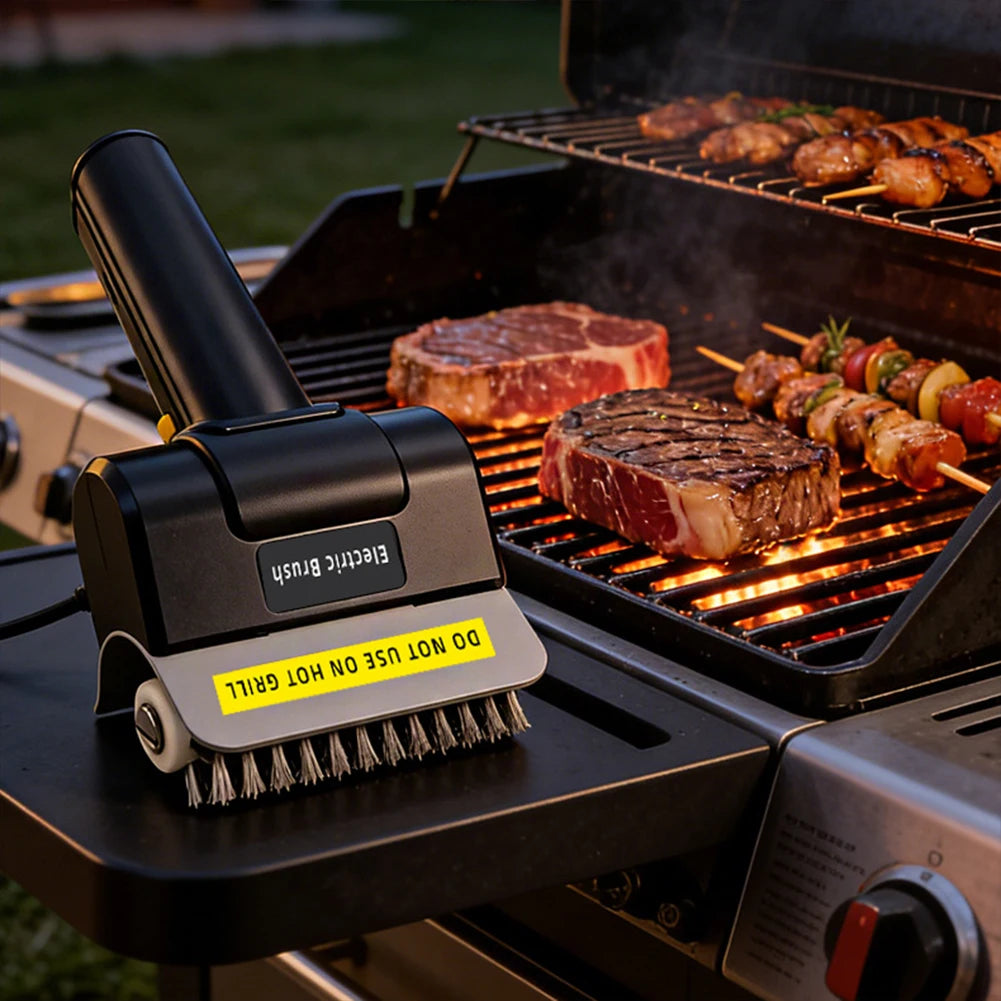 Electric Grills Brush Cordless BBQ Cleaning Brush Stainless Steel Bristles Powerful Scrubber for Outdoor Barbecue BBQ scraper
