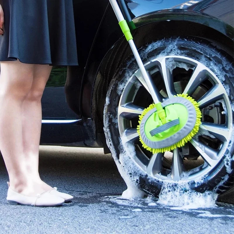 Car Washing Mop Cleaning Brush Telescopic Long Handle Cleaning Mop Chenille Broom Care Detailing Mop Brush Car Cleaning Tools