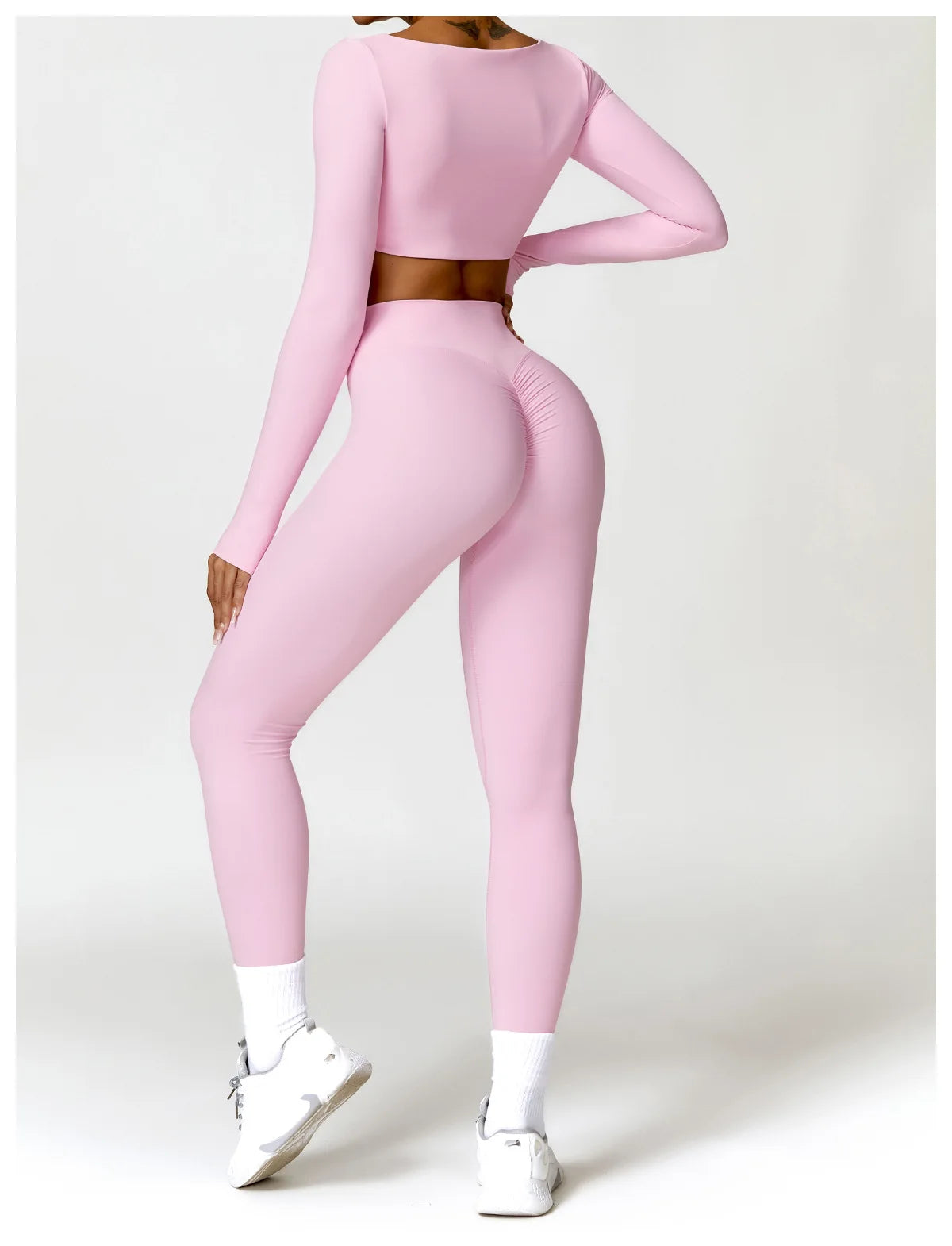 New Long sleeve Shirt Sports Set Women Fitness Tights Yoga Set Crop Top Running High Waist Gym Set Womens Outfits Yoga Clothing
