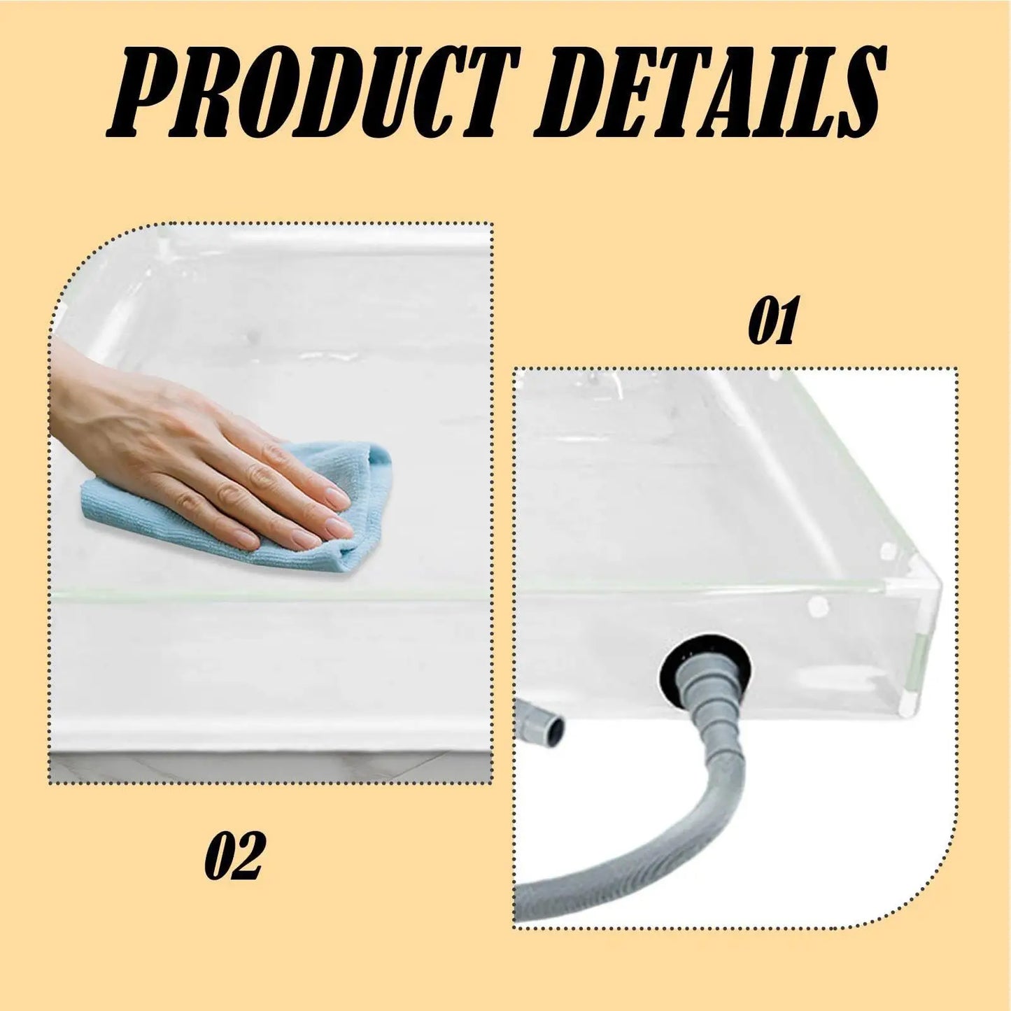 portable shower pan Portable PVC Bathing Tray Outdoor Base Shower Tub for RV Motorhome Trailer Tent Camping Hiking
