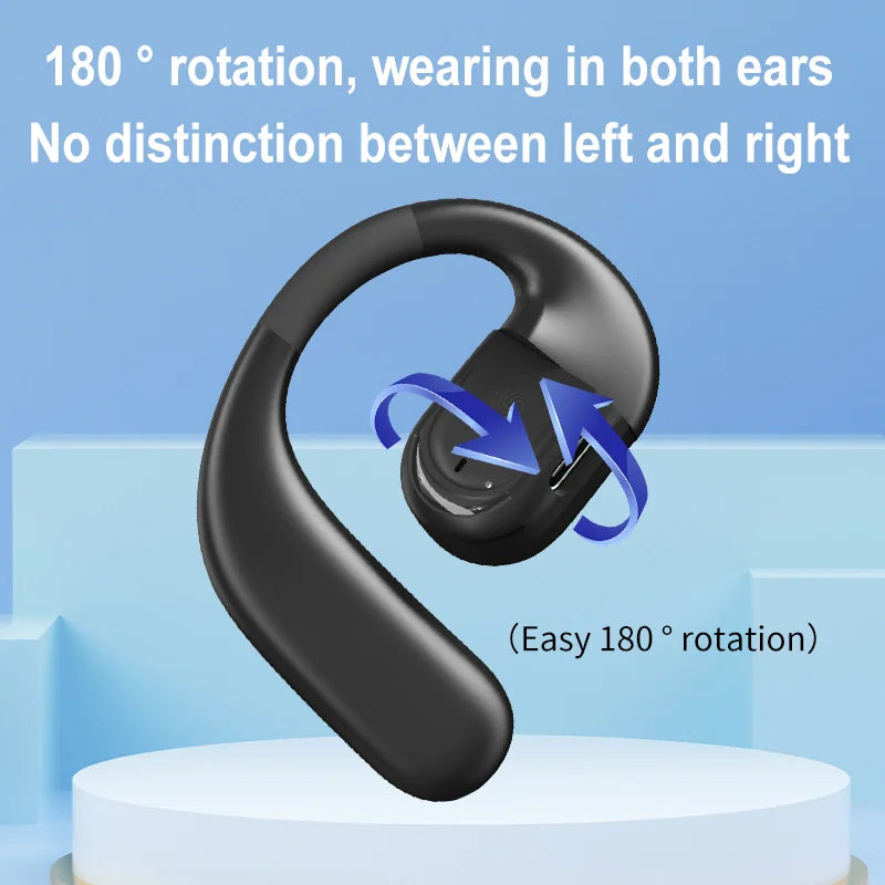 Bluetooth  Business Earphone Wireless Single Headphone with HD Mic Ear Hook HiFi Stereo Music Earbud for Xiaomi Samsung Phone