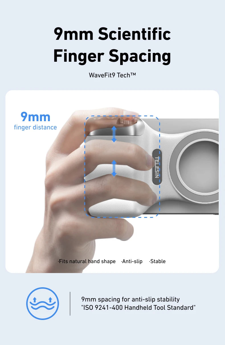 TELESIN Phone Camera Shoot Hand Grip Magnetic Smart Phone Holder Shooting Aid Remote Control Handle