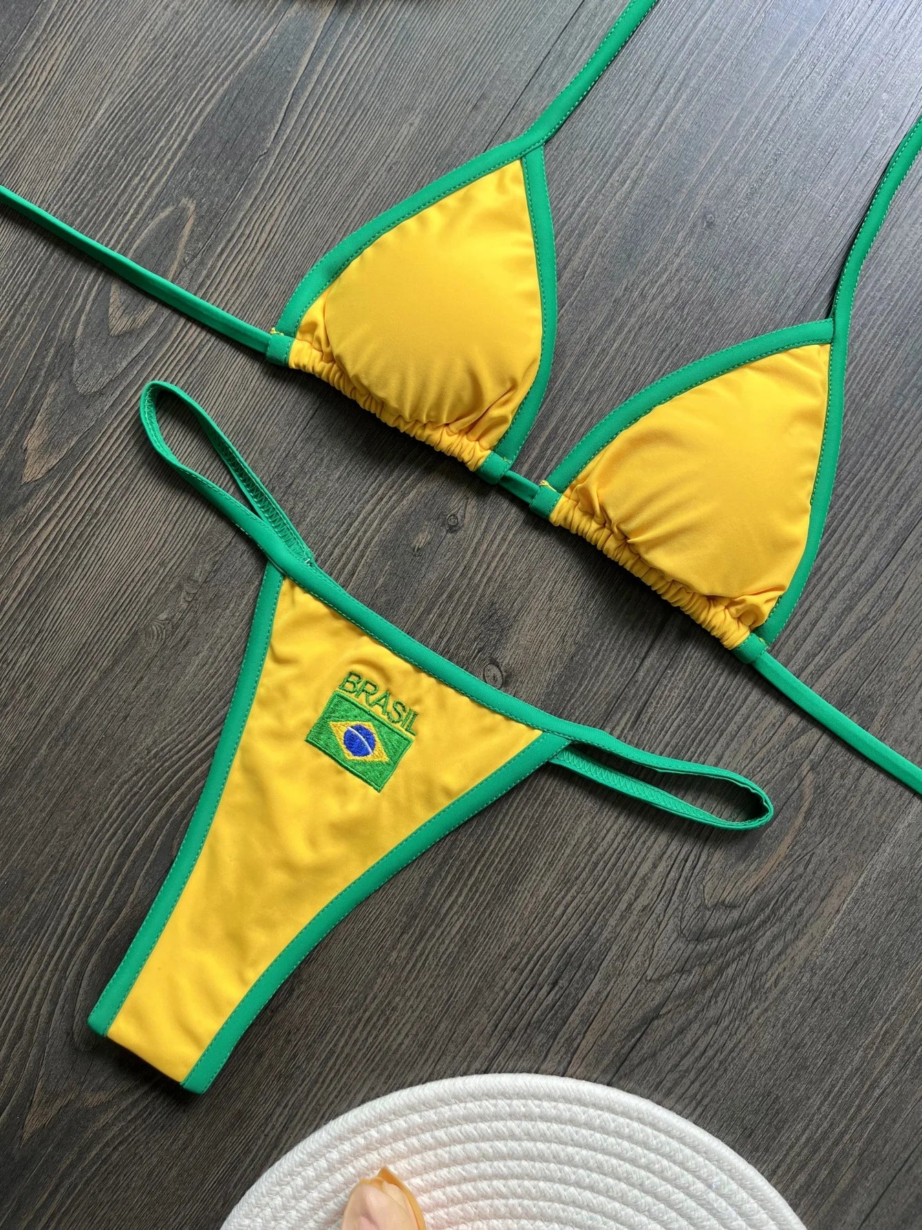 G-string Thong Brazilian Bikini 2026 Women Swimwear Female Swimsuit Two-piece Bikini set Bather Brazil Flag Bathing Suit