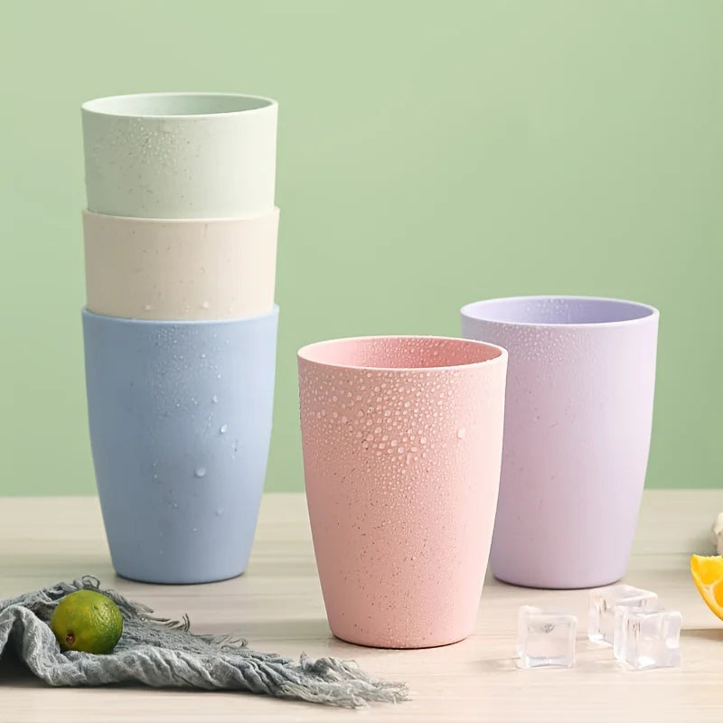 5 Colors Reusable Plastic Cups - Multicolor, Stackable Tumblers for Kitchen, Office & Travel - Durable Drinkware