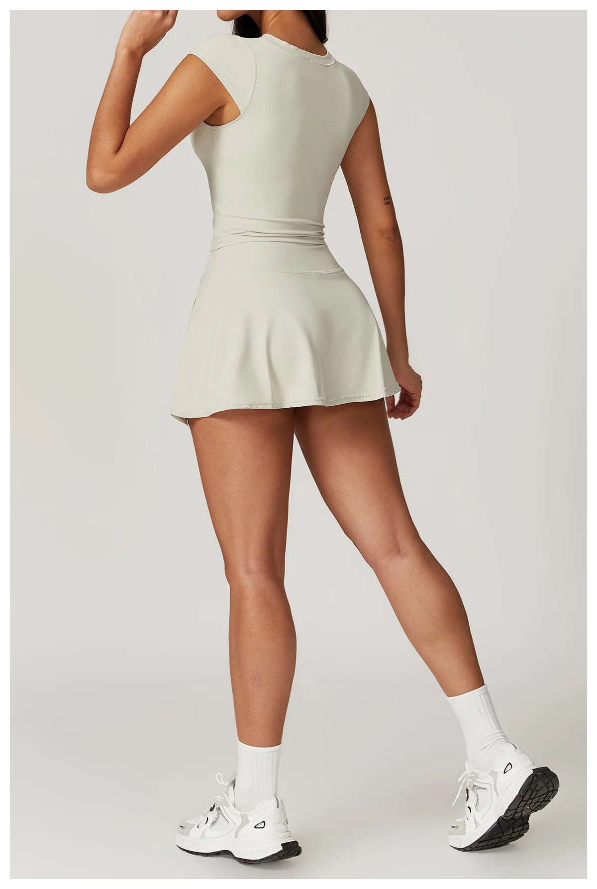 Tight Tennis Skirt Set Yoga Clothing Anti-Shine Bottom Pants Set Quick Dry High Waisted Hip Lifting Running Fitness Exercise Set