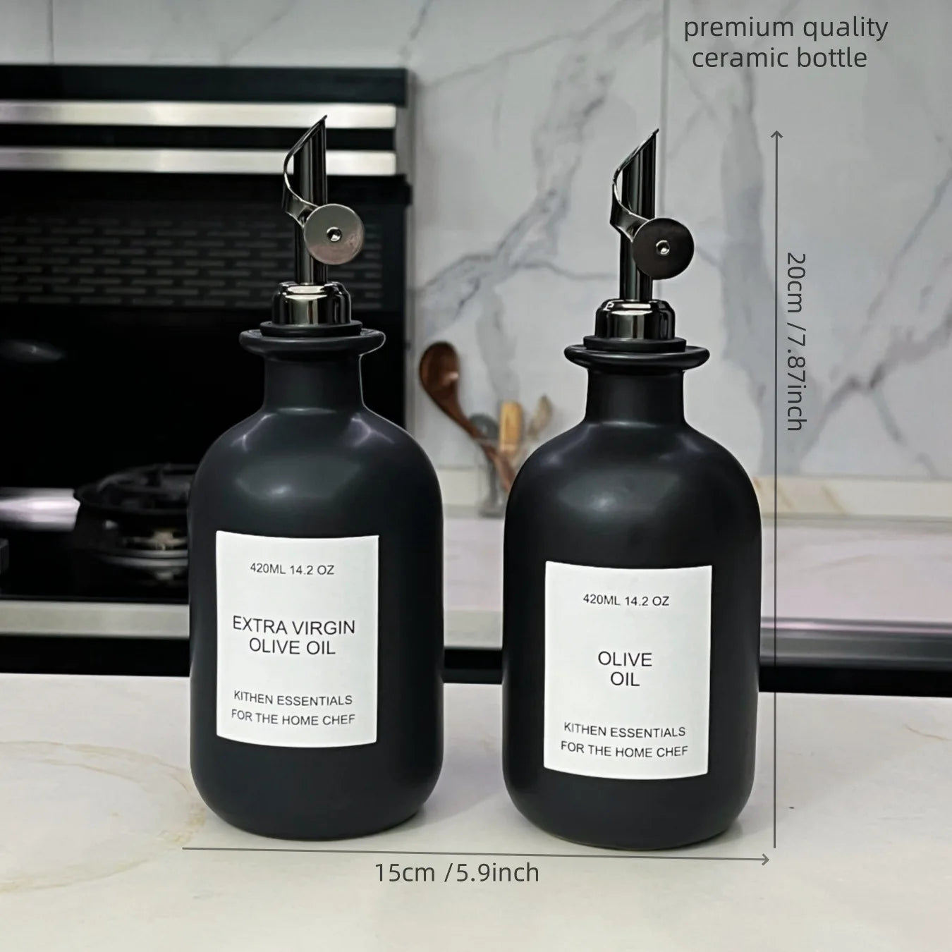 Household ceramic soy sauce bottle leakproof automatic open oil bottle leakproof household kitchen seasoning utensils