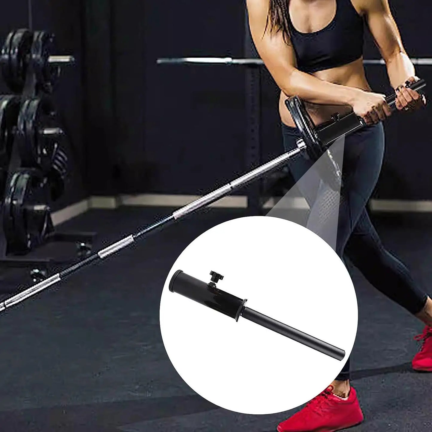 Landmine Attachment Fittings for 2 inch Bar Fitness Handle Fitness Straight Bar for Core Muscles Triceps Exercise Squats Biceps