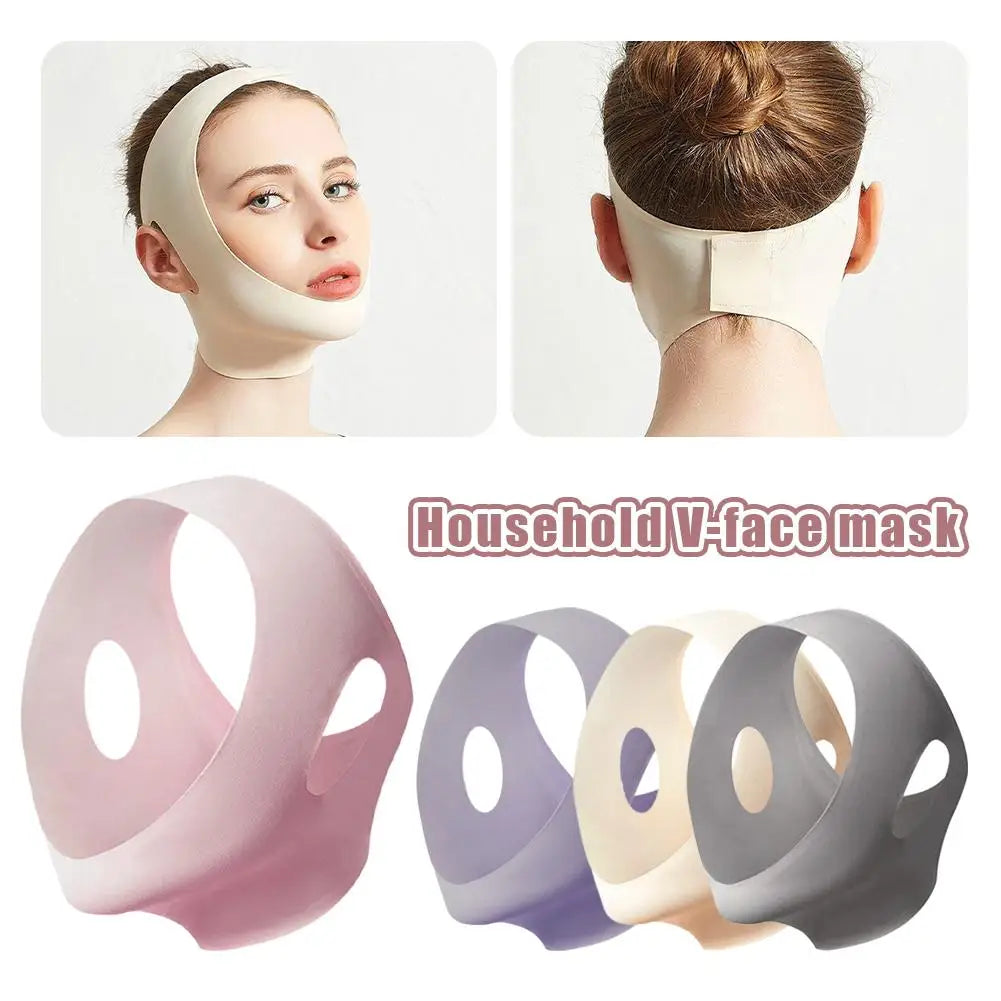 Household Face-lifting Fixed Artifact V-Face Shaping Design Soft Mask Full Package Seamless V-face Bandage Prevent Sagging Face