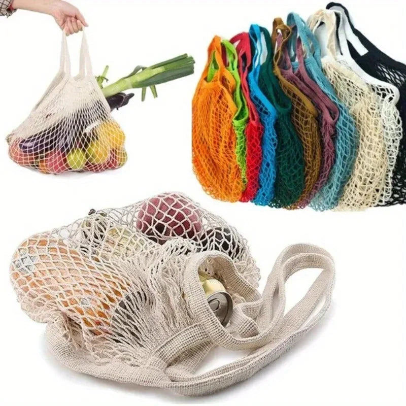 Reusable Fruit Vegetable Bag Washable Mesh Grocery Bags String Bags Net Shopping Bags Mesh Bags for Fruit Storage  Shopping bag