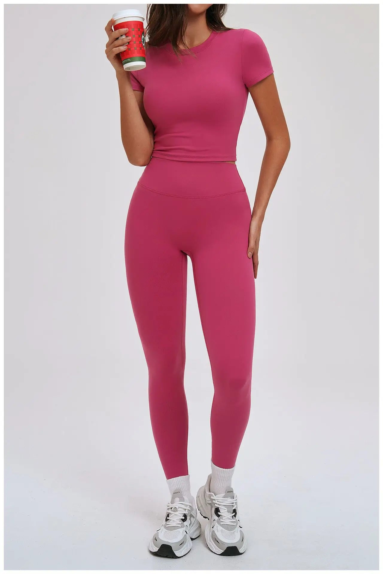 Yoga Set for Women 2026 Beauty Back Tight-Fitting Versatile Yoga Outfit Outdoor Running Sports Set