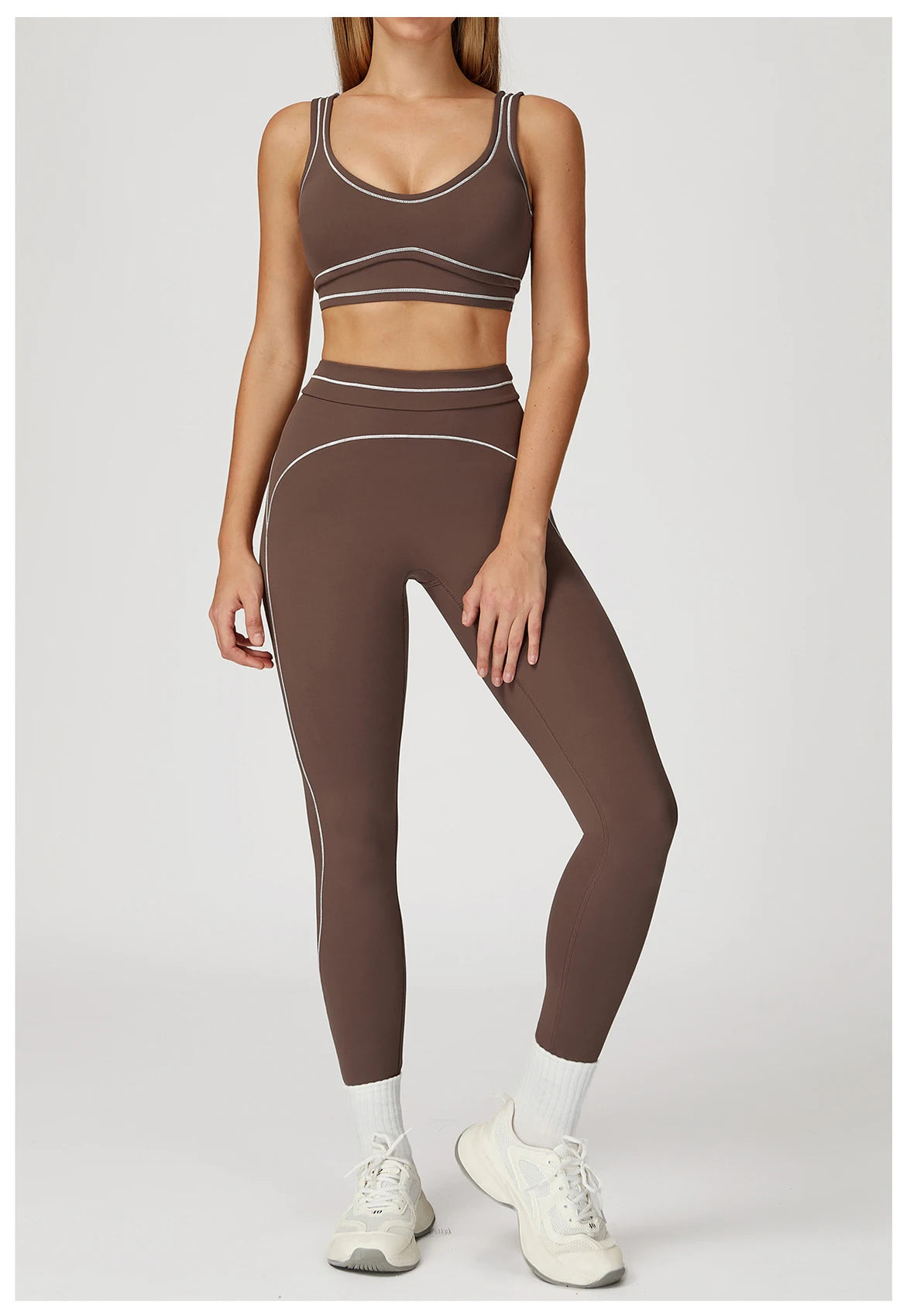 Yoga Set 2 Pieces Women Tracksuit Workout Outfits Fitness Sportswear Gym Clothes High Waist Leggings Sports Bra