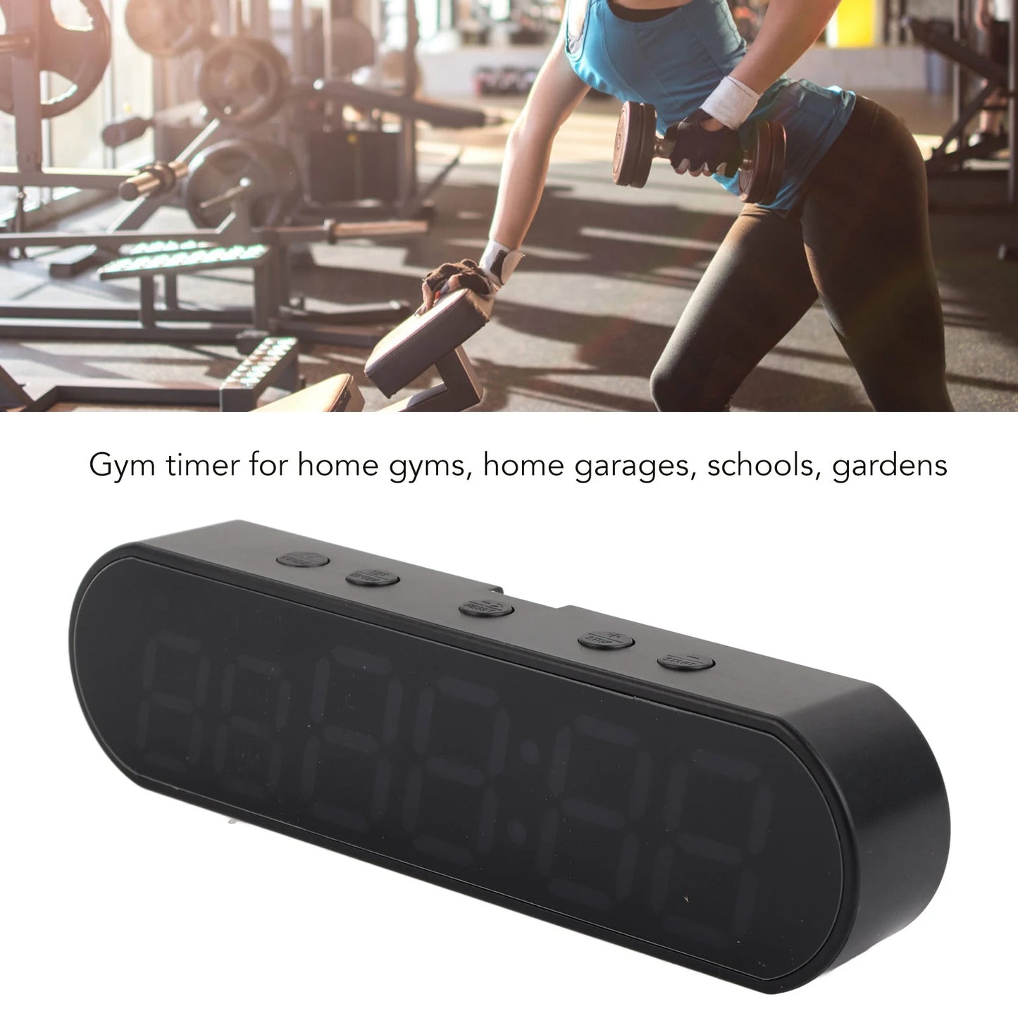 Gym Timer Alarm Clock Gym Timer Portable Gym Timer Multifunctional 1000mAh USB Fitness Sports Interval Workout Timer Alarm Clock