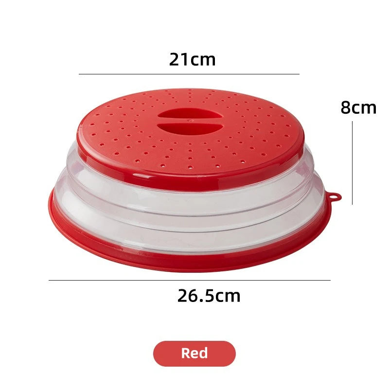 Collapsible Microwave Food Cover and Cushion BPA Free Heat Resistant Microwave Splatter Cover Multifuction Kitchen Gadget