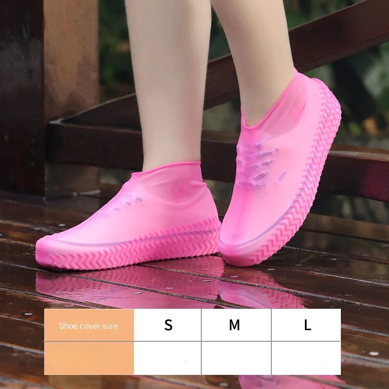 Reusable Waterproof Rain Shoes Covers Silicone Outdoor Rain Boot Overshoes Walking Shoes Accessories Reusable Shoe Cover