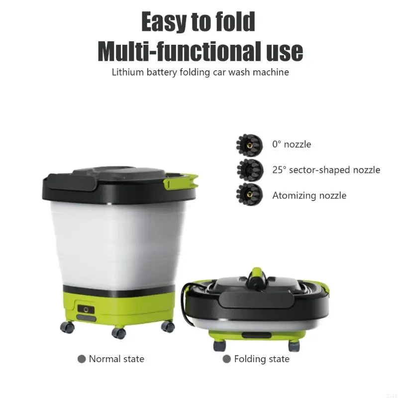 Handheld Wireless Cleaning Device With 12L Collapsible Water owner And Changeable Nozzle Set For Vehicle Outdoor Care X37F