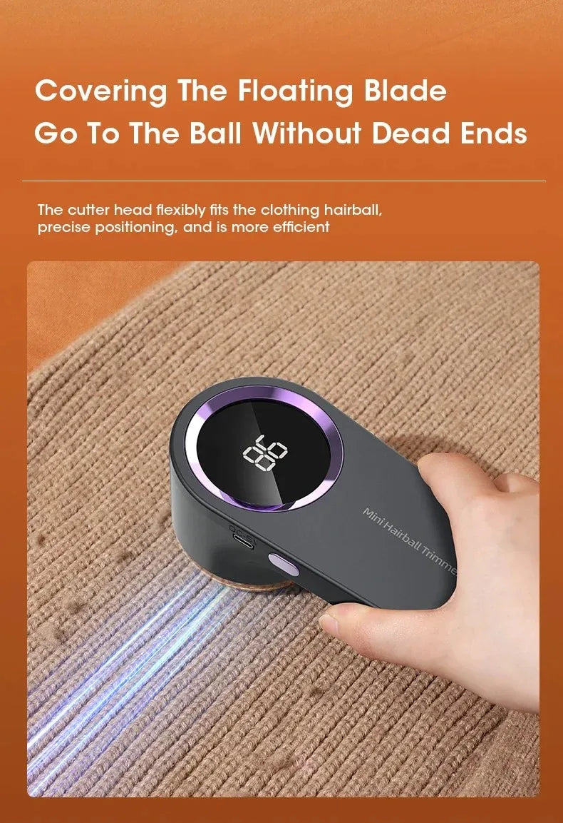 Portable Electric Lint Remover with LED Display Rechargeable Sweater Shaver Household Clothes Hair Ball Trimmer