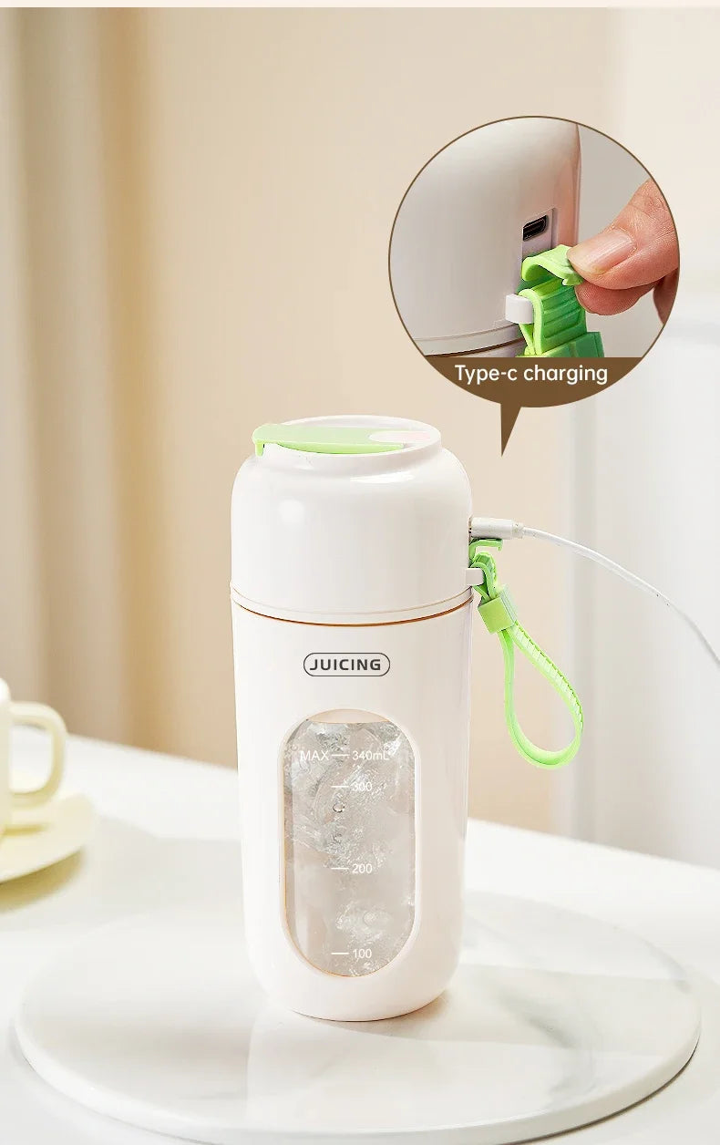 Portable Multi-function USB Wireless Juicer 12-blade Head Fast Juice Extraction 2600mAh Capacity Indoor and Outdoor Mixing Cup
