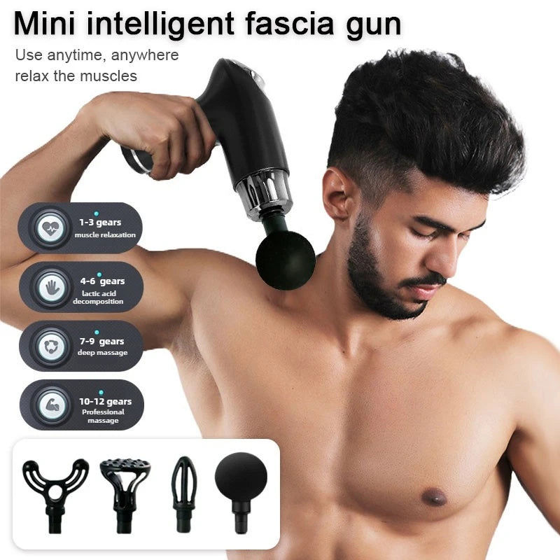 Fitness Relaxation Muscle Electric Intelligent Mini Massager Multi speed Variable speed Vibration Multi functional Fascia Gun