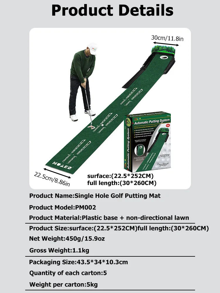 Portable Golf Practitioner Indoor and Outdoor Golf Putting Green Trainer Mat Mini Golf Green Putter Mat Portable For Home Office