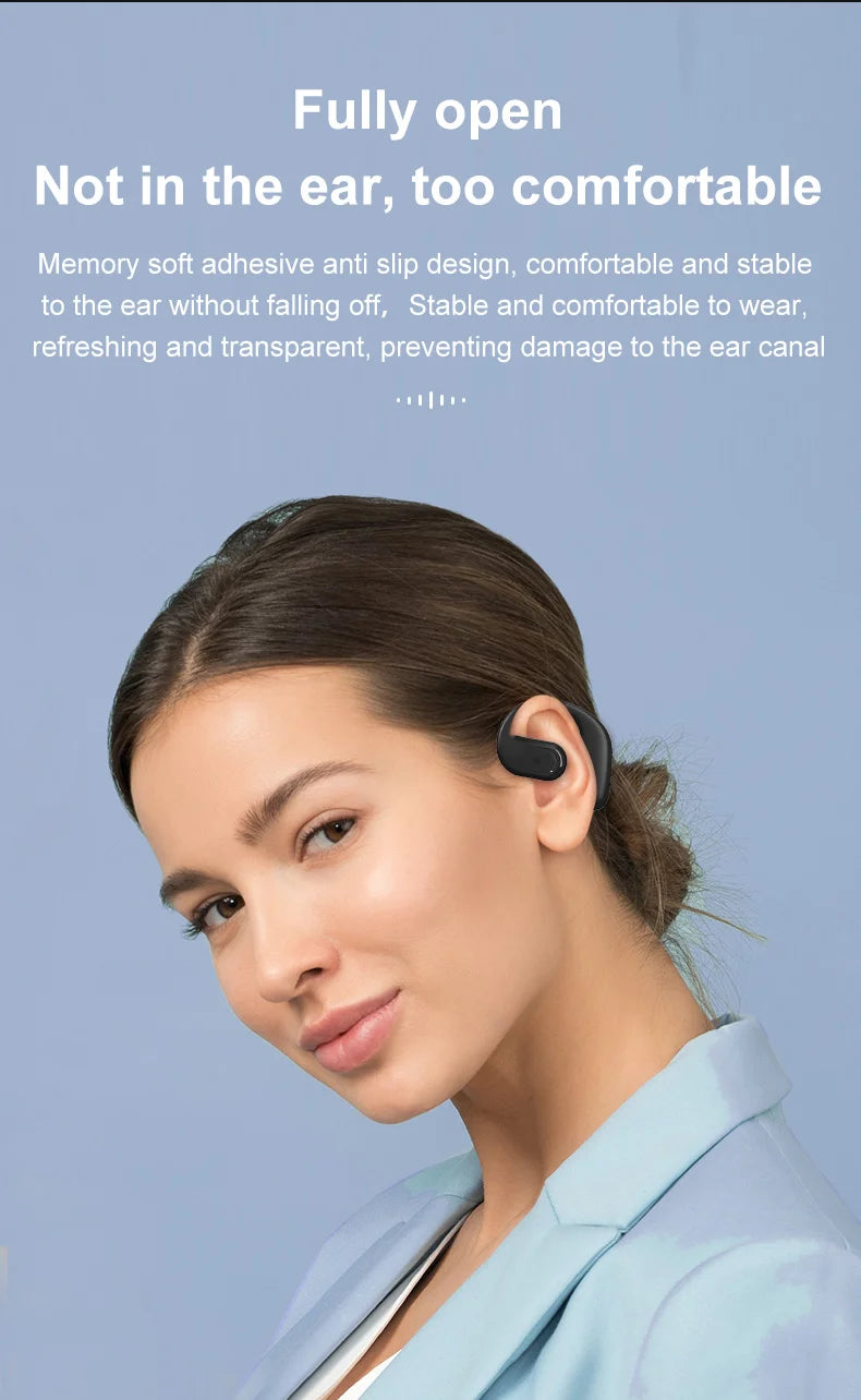 Bluetooth  Business Earphone Wireless Single Headphone with HD Mic Ear Hook HiFi Stereo Music Earbud for Xiaomi Samsung Phone
