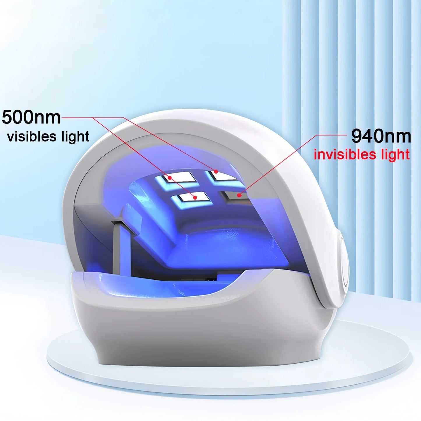USB Charging Nail Fungus Treatment Device - 940nm Infrared & 500nm Blue Light LED Laser