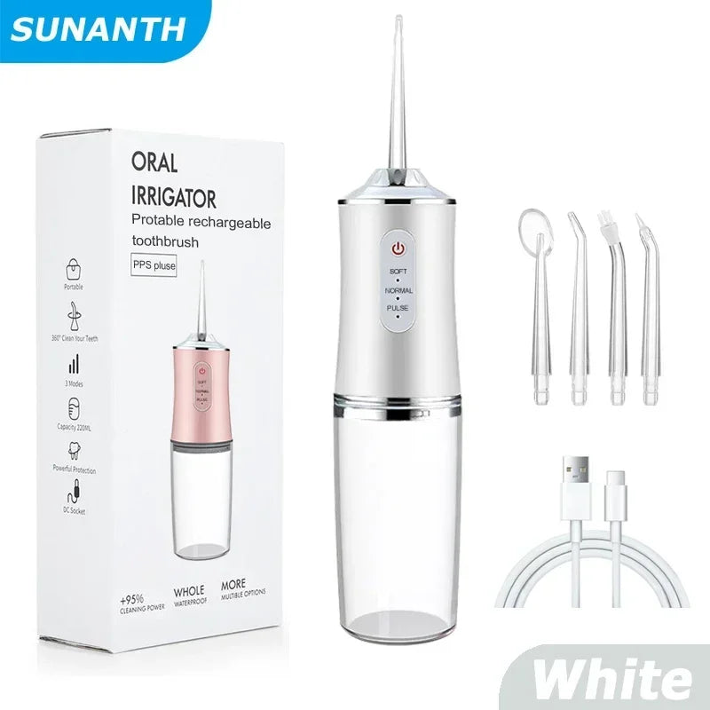 Cordless Water Flosser, Professional Portable Rechargeable Oral Irrigator IPX7 Waterproof with 3 Modes Teeth Cleaning Tool