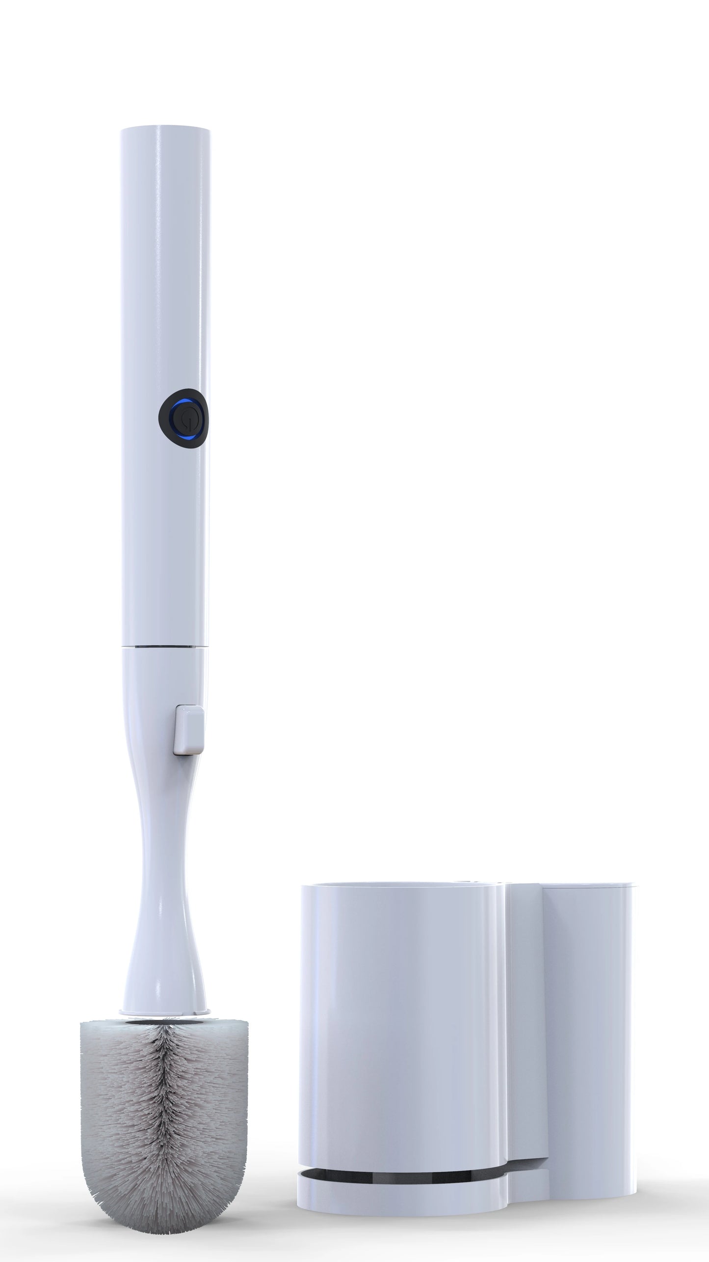 Household cleaning electric toilet brush and supporting set, including 5 disposable refill heads, suitable for bathroom use