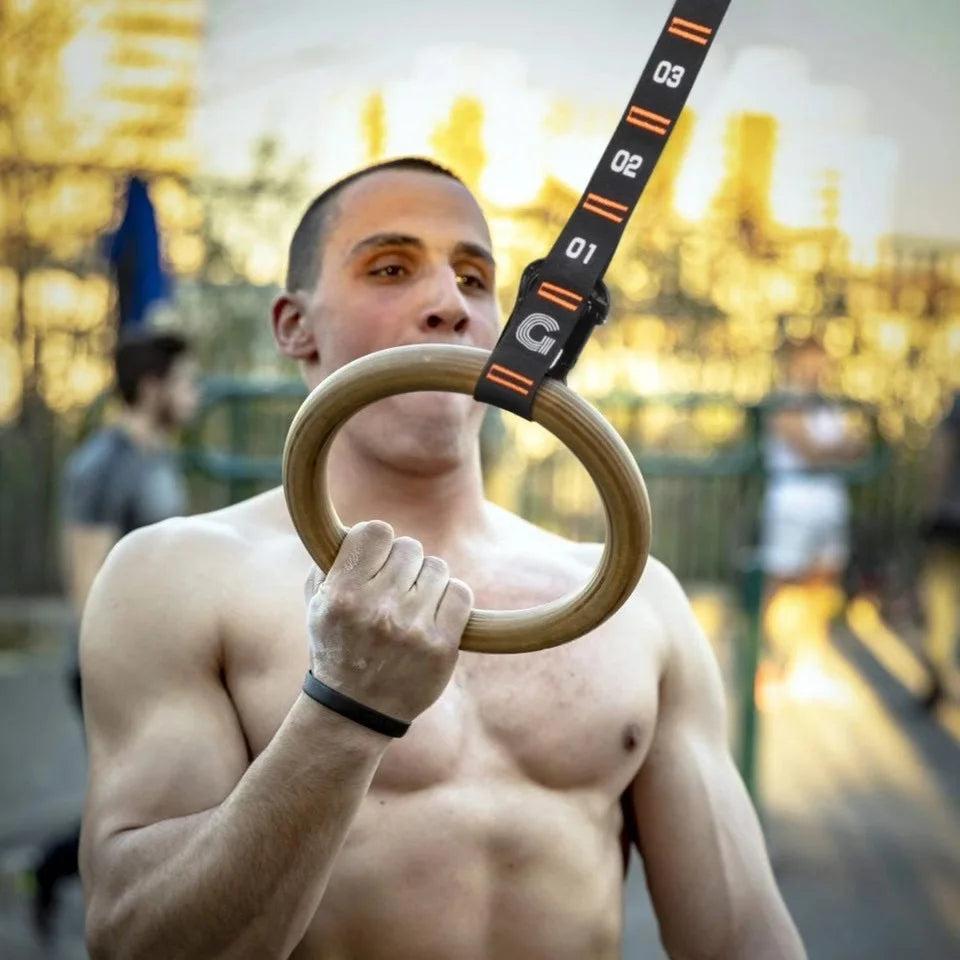 Birch Fitness Rings High Load-Bearing Adjustable Home Gymnastics Exercise Equipment Stamping Pull up Rings Wooden