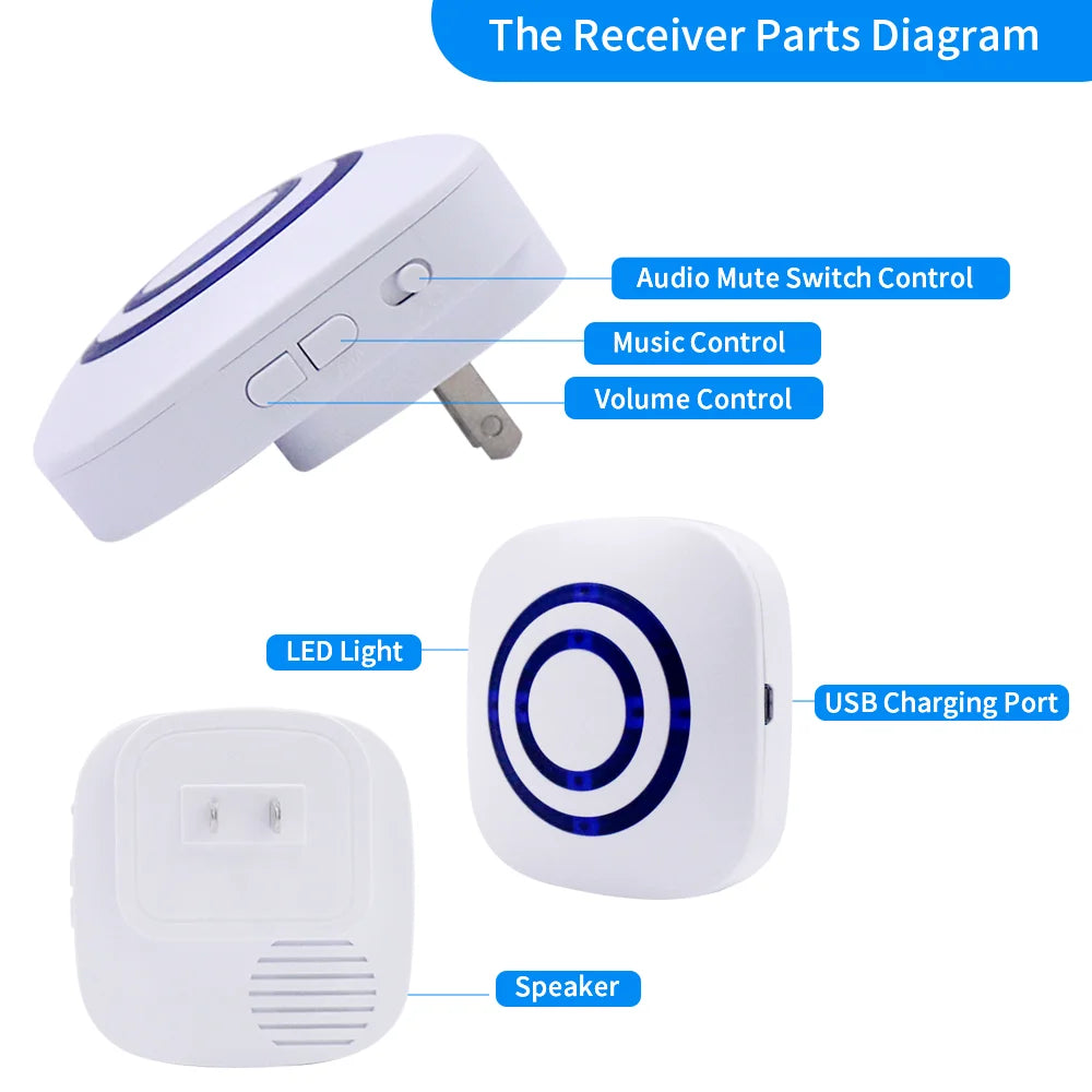 Wireless Driveway 328 Ft Long Alarm Weatherproof Outdoor Motion Sensor Detector Security Alert-Protect Outdoor/Indoor Property