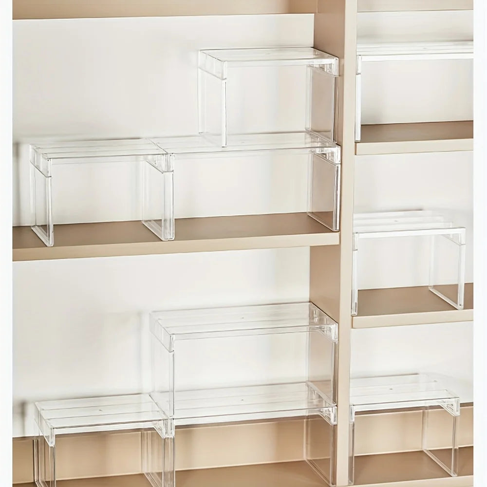 1 layered shelf, refrigerator storage shelf, kitchen storage shelf, toy figurine storage shelf, cosmetics layered storage shelf