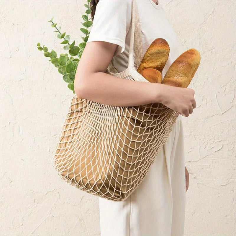 Reusable Fruit Vegetable Bag Washable Mesh Grocery Bags String Bags Net Shopping Bags Mesh Bags for Fruit Storage  Shopping bag