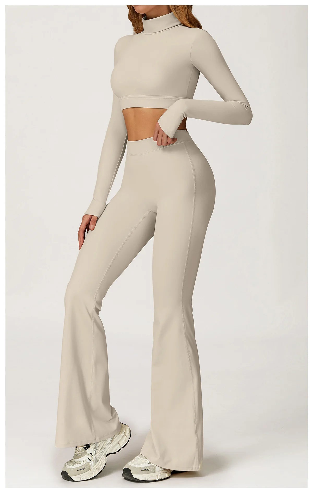 Yoga Set 2 Pieces Gym Clothes Yoga Outfits For Women Tracksuits Workout Long Sleeved Fitness Set Sport Bra Crop Top Gym Leggings
