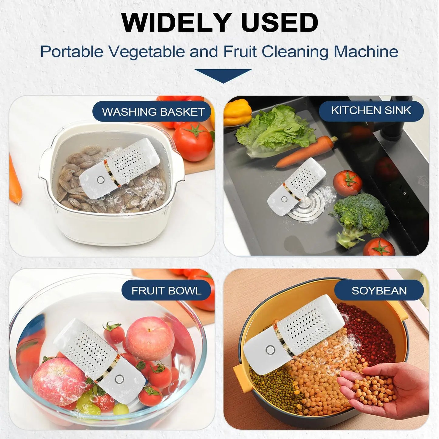 Long-Lasting Fruit Washing Machine USB Fruit And Vegetable Cleaner Cordless Food Purifier With Powerful Cleaning Function