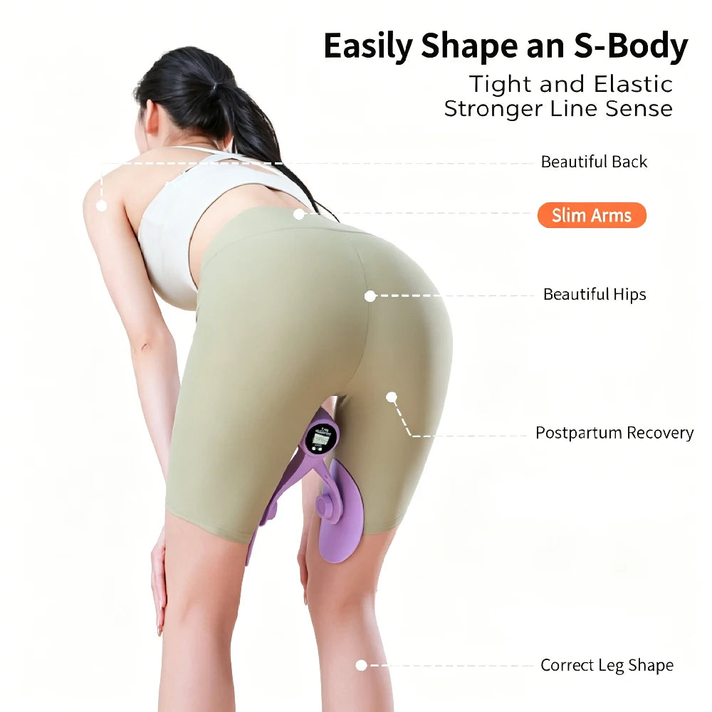 Portable Sit-On Fitness Device with Built-in Counter, Ideal for Pelvic Lifts, Thigh Sculpting and Balance Training