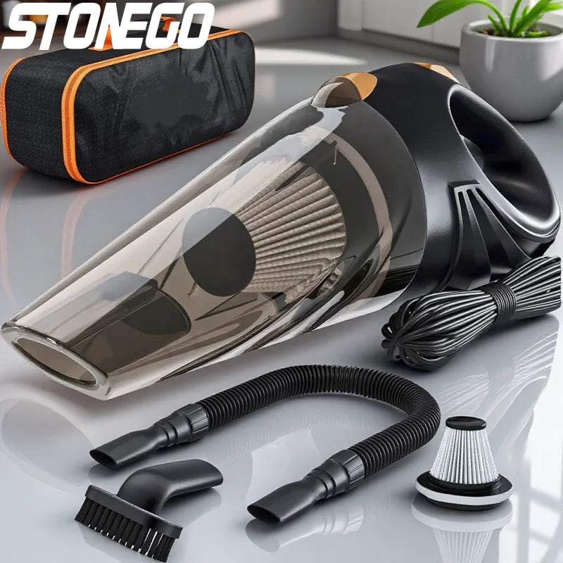 12V Portable Car Vacuum Cleaner Handheld Wet Dry Powerful Suction Auto Cleaning Cordless Rechargeable for Vehicle Detailing